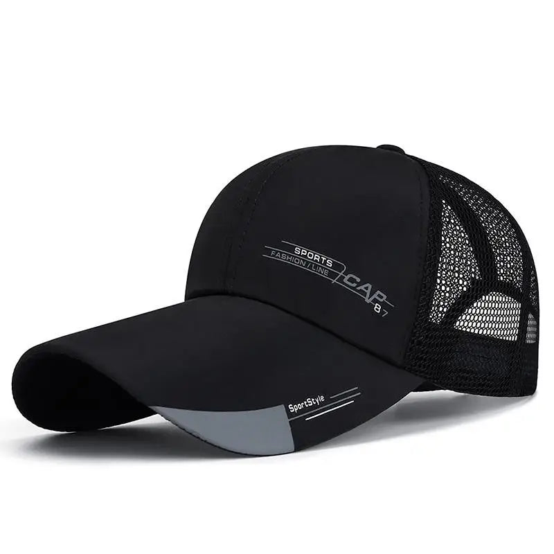 2024 Fashion Line Baseball Cap For Men Sports Cap Hat Fish Outdoor Long Visor Brim Shade Snapback Sun Hat Women's Summer Hat