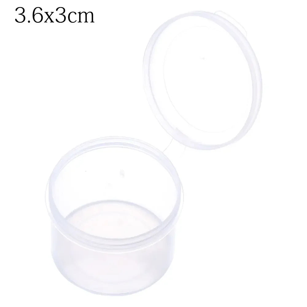 Square Round Plastic Transparent Storage Box Small Items Sundries Organizer Case Jewelry Beads Container Box Tools Accessories