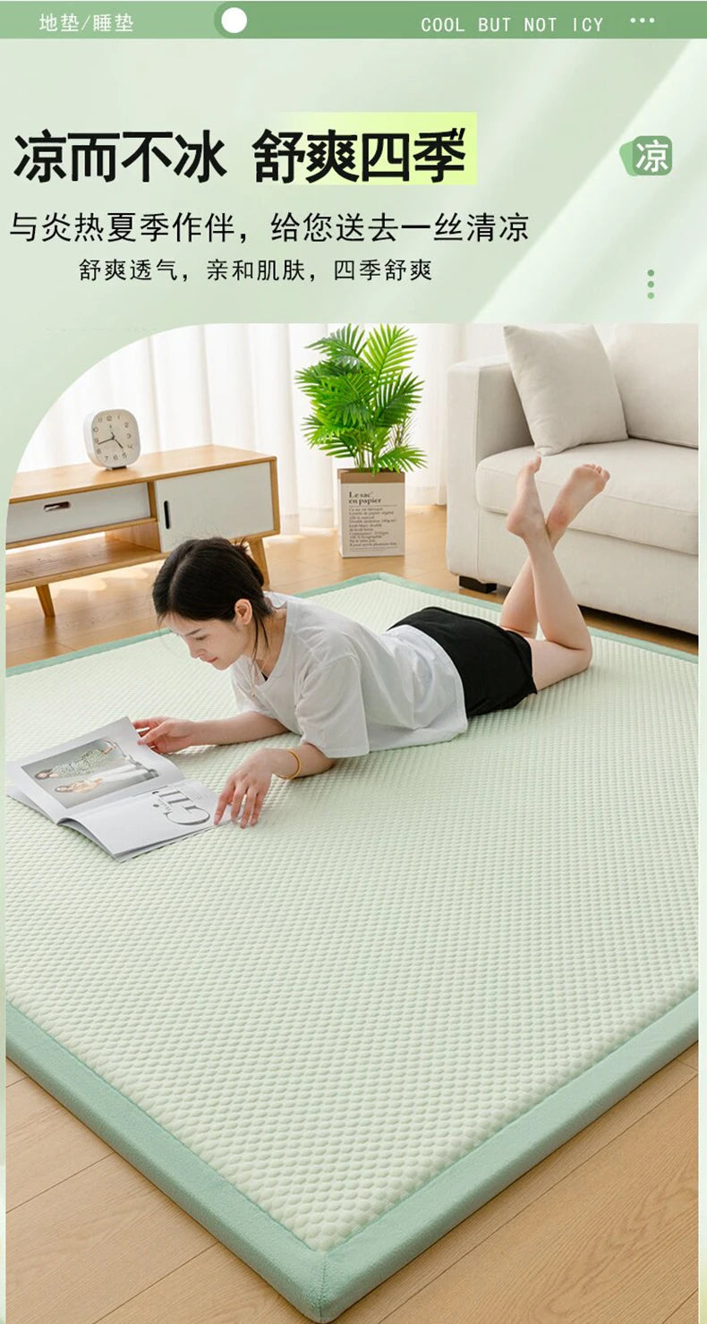 Bodenmatte 3 cm dick, weiche Sitzunterlage für Schlaf-Bodenmatratzen, Wohnzimmer-Kühlmatten zum Krabbeln, rutschfest, maßgefertigte Tatami-Matte
