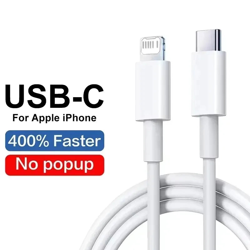 Câble USB de charge rapide original 35W PD pour iPhone 14 8 7 Plus 13 12 11 Pro XS Max XR X Câble de chargeur rapide USB-C 1m 1.5m 2m 3m