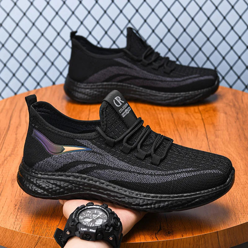 Chaussures de sport et de loisirs à semelle souple, anti-odeurs, respirantes et confortables pour hommes, idéales pour le travail, collection printemps et automne.