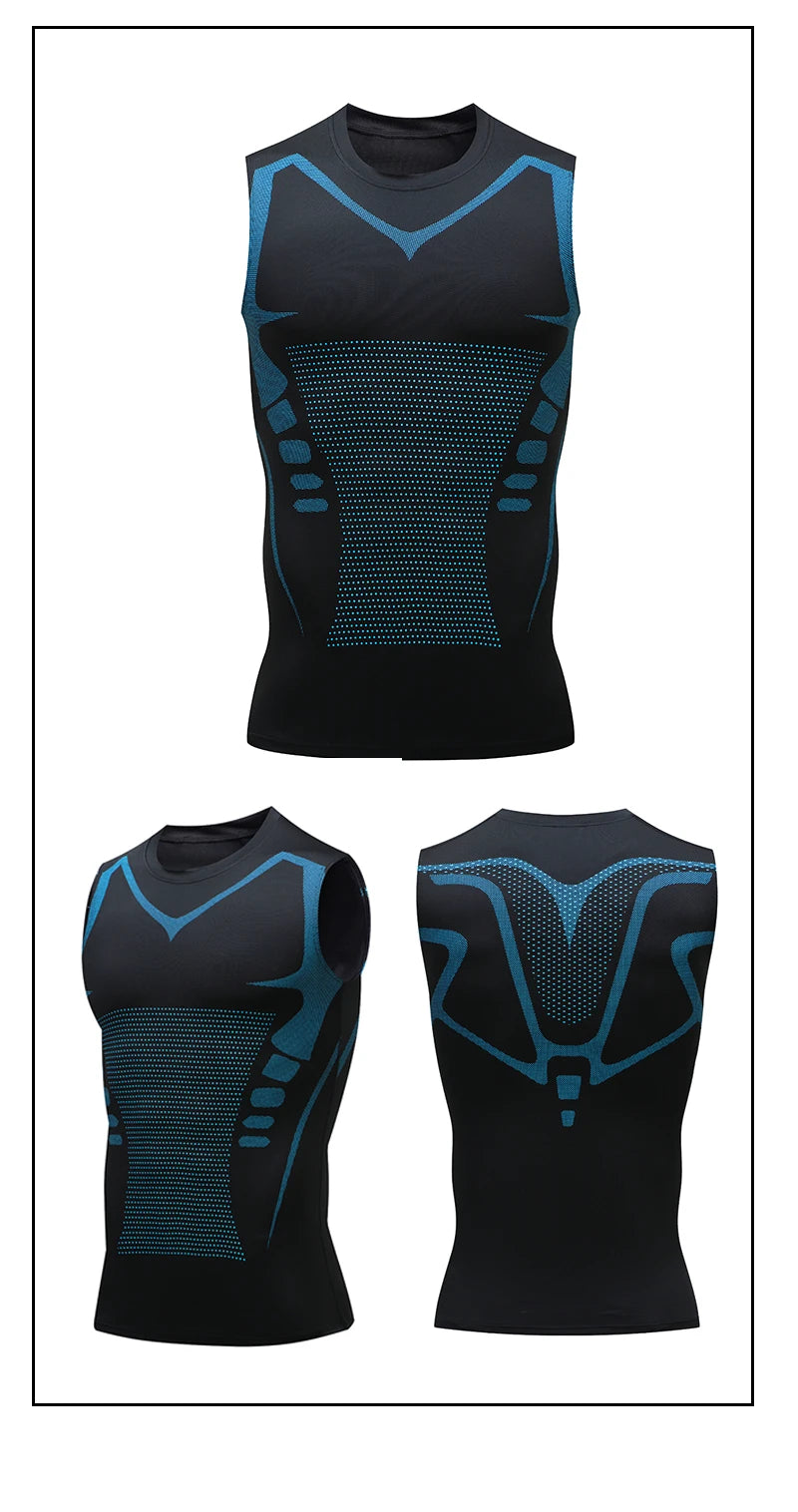 Kompressions-Tanktop Herren Gym-Shirt Ärmellos Schnelltrocknend Bedruckte Sportbekleidung Herren Fitness Bodybuilding Weste Workout Muskel-Top