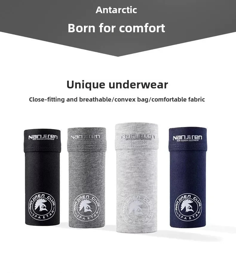 4 Pack Men's Plus Size Boxer Shorts 100% Cotton Anti-Chafe Underwear  Big & Tall Breathable Loose Fit Elastic Waistband Boxers