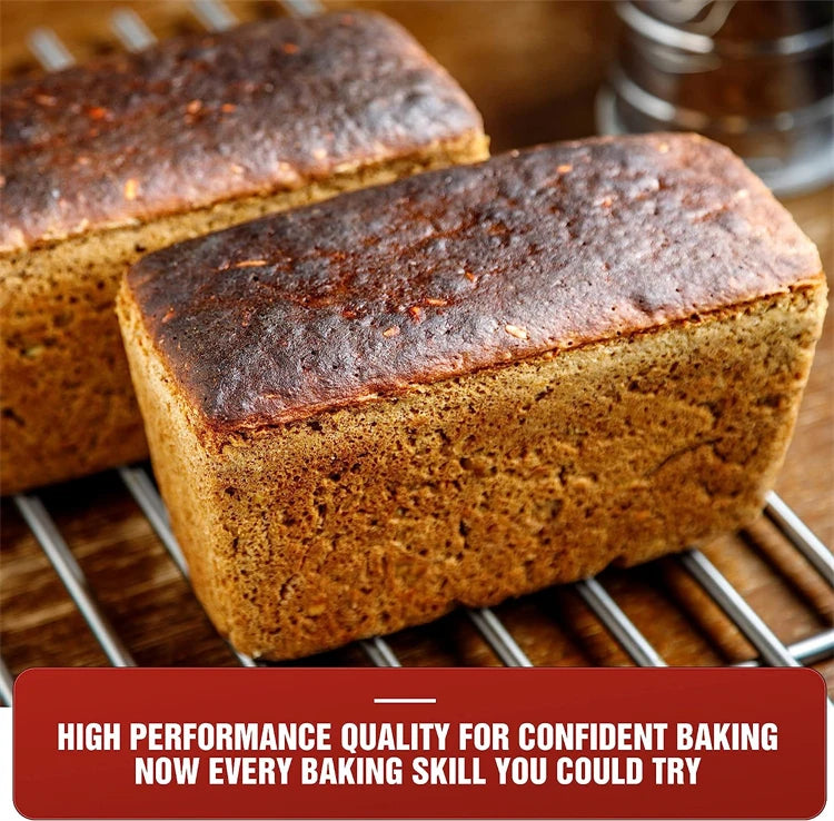 LMETJMA Pullman Loaf Pan with Lid 1 lb Non-Stick Bread Pan Carbon Steel Rectangle Corrugated Toast Box Mold Cake Mold JT157
