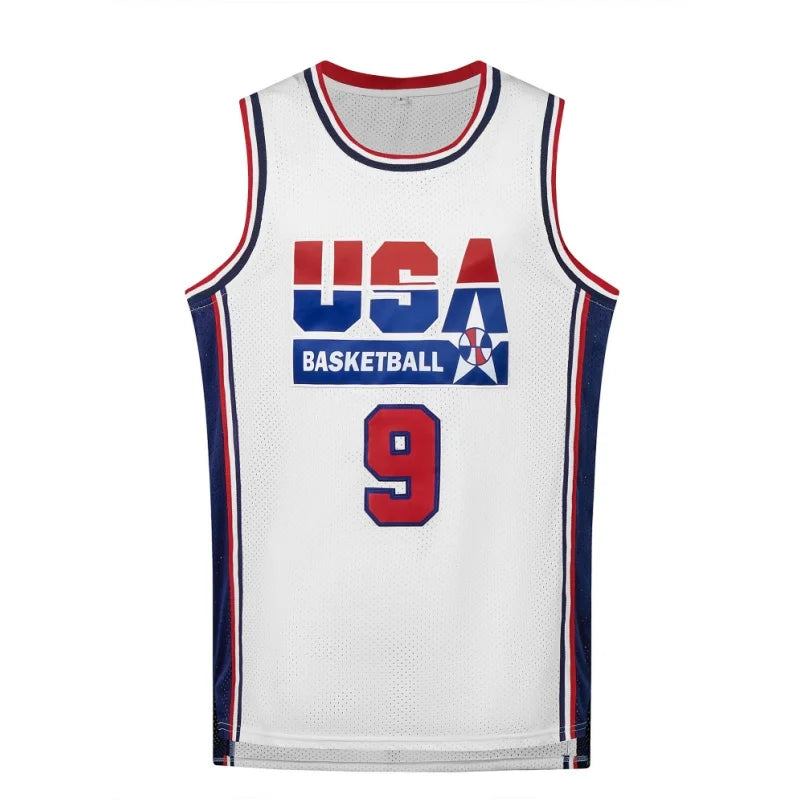 Maillot de basketball respirant pour homme, col rond, sans manches, uniforme d'entraînement pour garçons, t-shirt d'équipe, nouveau design, hauts USA
