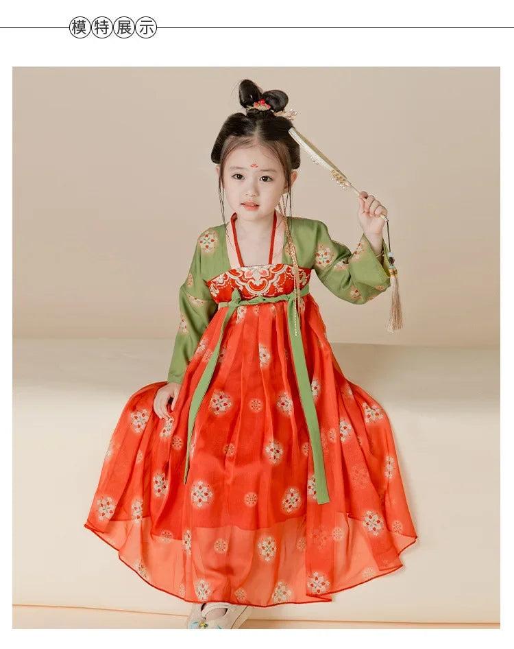 Robe chinoise Hanfu moderne pour fille, tenue d'Halloween de fée, Vêtements pour enfants, Vestidos, Costume traditionnel de Cosplay, Robes pour filles