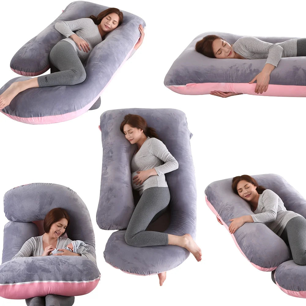 60-inch Full Body Pillow, Maternity Pillow, Maternity Full Body PillowwithPillowcase,Full Body Pillow with Back, Leg.(135X75X60）
