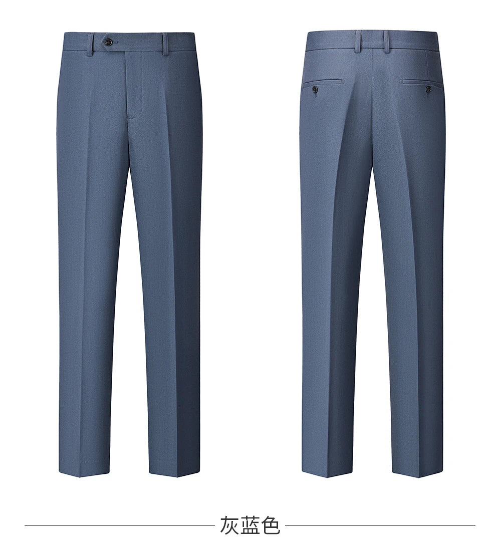 Ensemble de costume trois pièces en laine haut de gamme pour homme, élégant et décontracté, de couleur unie, idéal pour banquets et mariages.