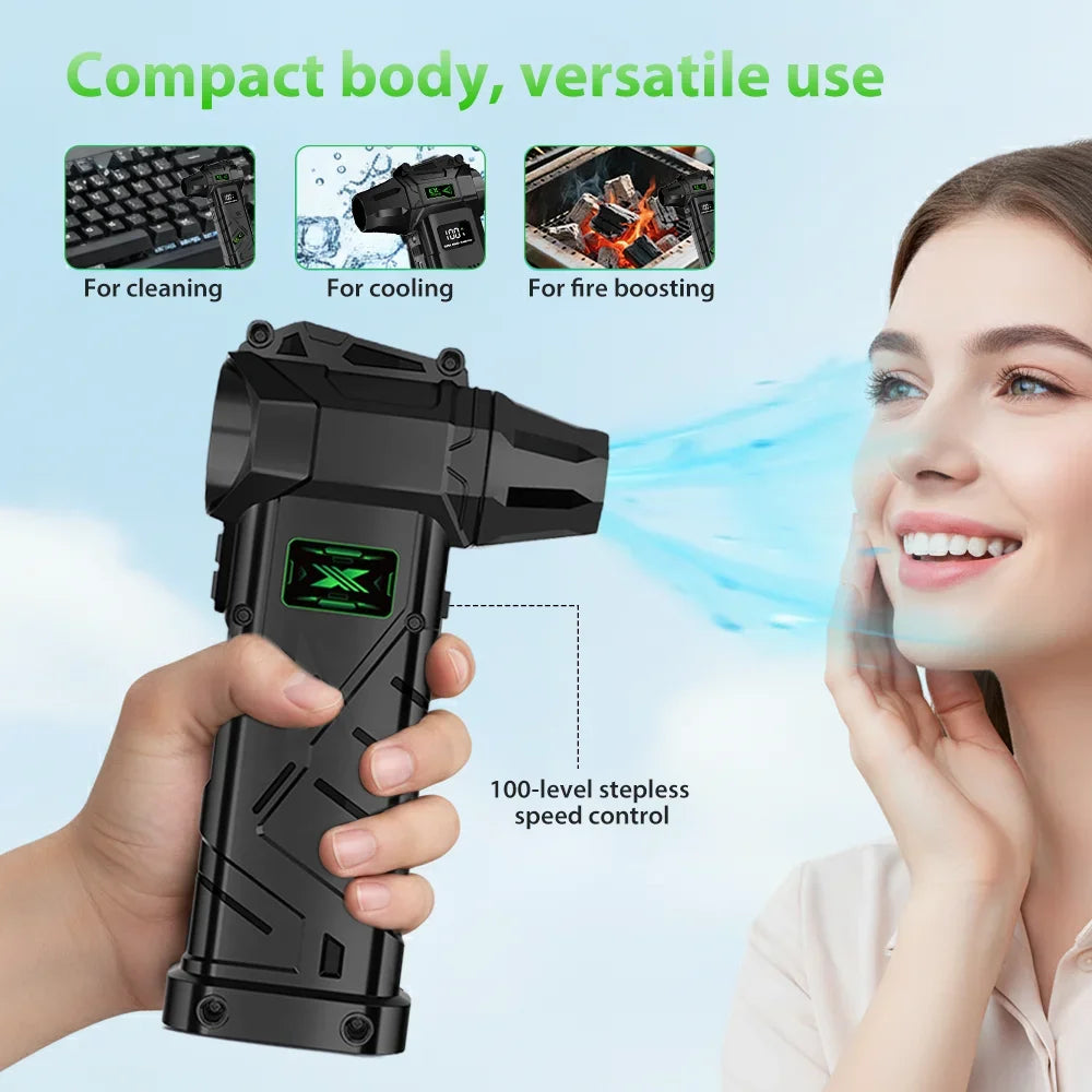 2026 Gewaltiger Ventilator 990000 U/min Leistungsstarker Luftgebläse Bürstenloser Staubsauger Wiederaufladbar Starke Winde 60 m/s Turbo-Jet-Gebläse