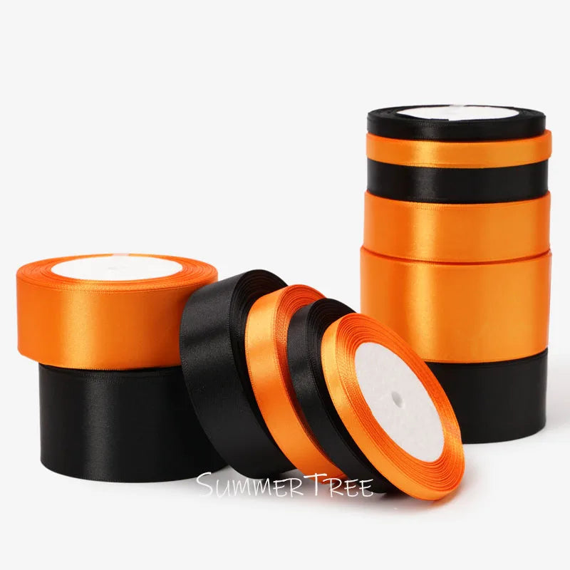 Satinband 25 Yards 6 mm - 50 mm Schleife Geschenkverpackung Schleife Handmade DIY Basteln Halloween Weihnachten Hochzeit Geburtstag Party Dekoration