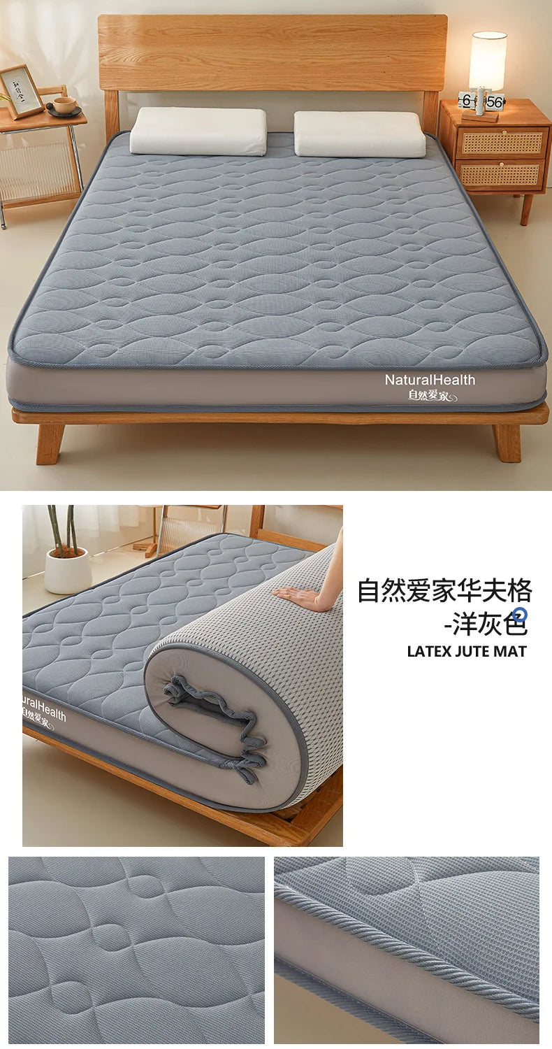 Naturlatexmatratze für Zuhause Schlafzimmer Tatami Memory-Baumwollauflage Gepolsterte Mietwohnung Einzelzimmer Studentenwohnheim Verdickt