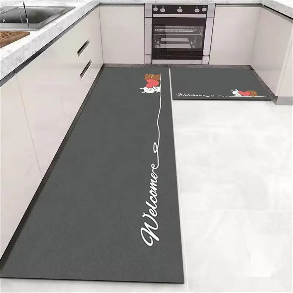 1 TAPIS de sol de cuisine imperméable, antidérapant, anti-saleté Tapis de pied Tapis de sol domestique Tapis long en velours cristal Tapis de porte 바닥 깔개