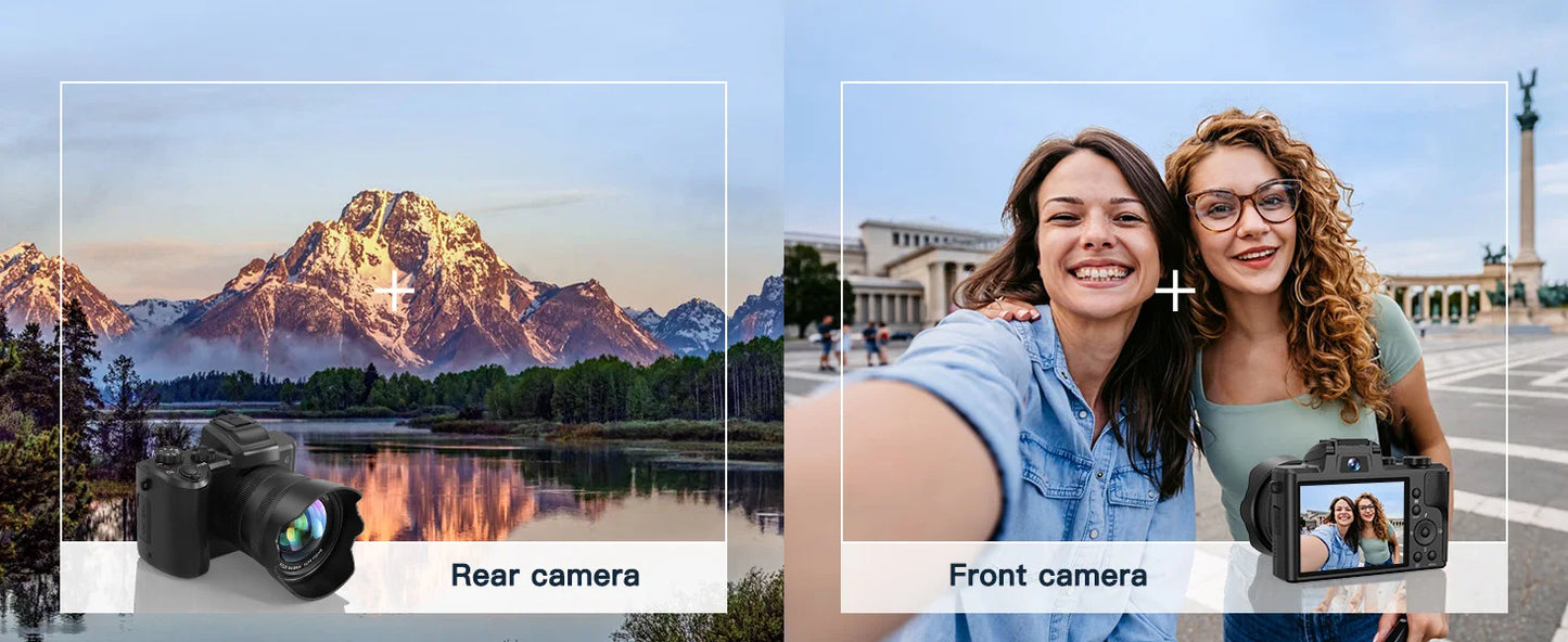 8K Digitalkamera für Fotografie Autofokus WiFi 88MP Vlogging-Kamera mit Dual-Objektiv 16X Digitalzoom Touchscreen Reisekamera