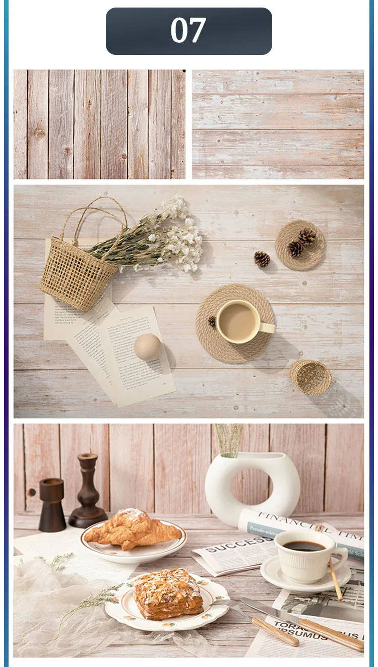 Marmor-Fotohintergründe 57*87CM, doppelseitig, Holzmaserung, Fotohintergrundtapete, Studio, wasserdichte Produkte, fotografische Requisiten
