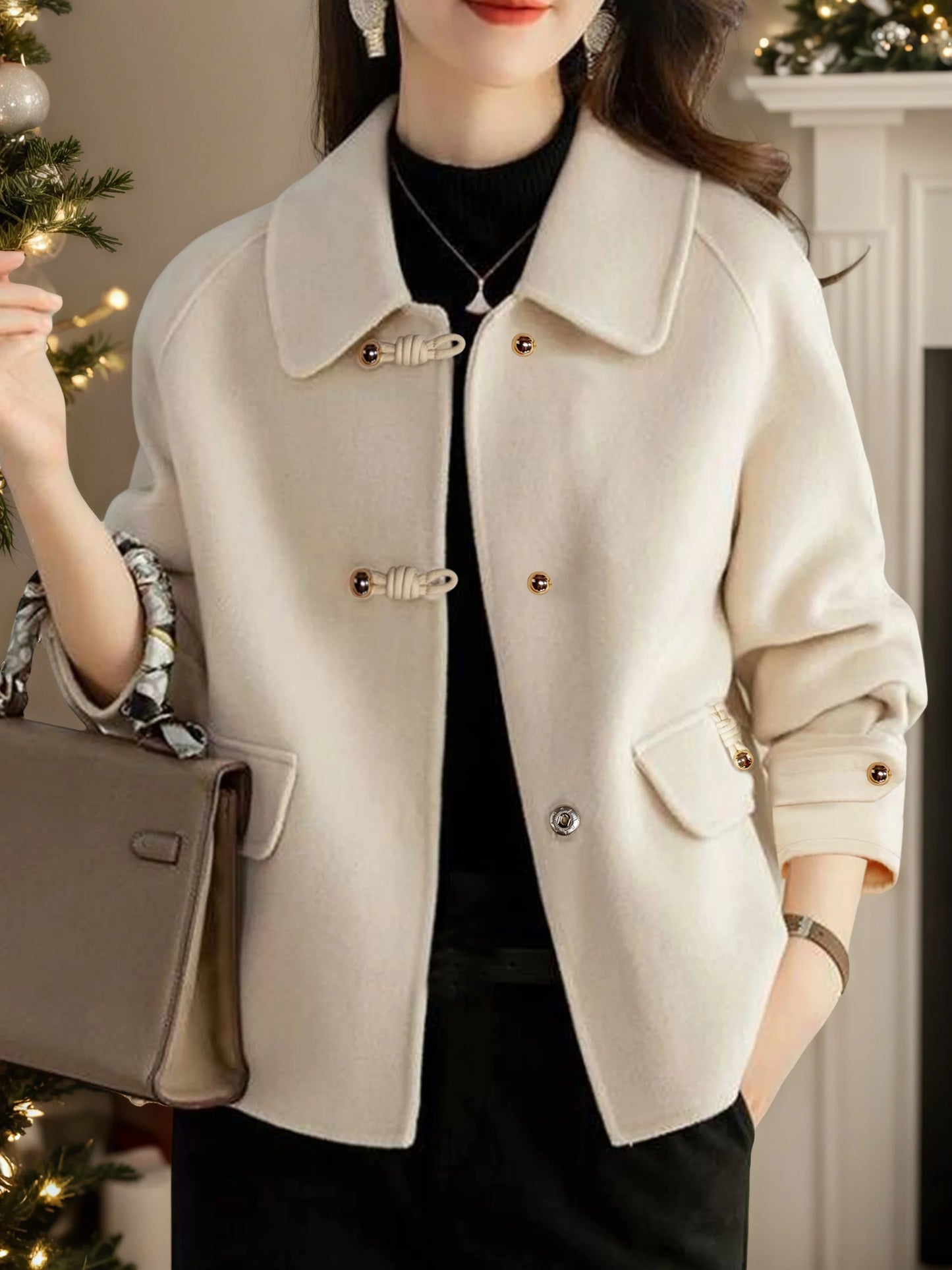 Manteaux courts élégants et unis pour femme, vêtements chauds d'automne et d'hiver, tenues de bureau formelles pour femme, nouveautés en matière de vêtements d'extérieur