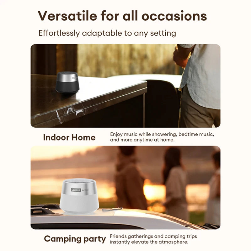 Lenovo HD103 Bluetooth 5.4 Lautsprecher Tragbarer Mini-Wireless-Lautsprecher Hochwertiger Stereo-Sound TWS Outdoor-Bass-Audio für Telefon-PC