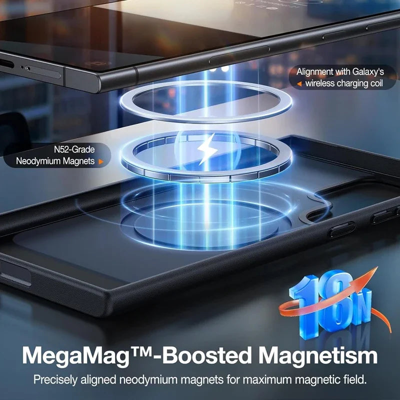 UYUXIO Magnetische Handyhülle mit Ständer für Samsung Galaxy S26 S25 S24 S23 Ultra FE S22 Plus A16 A55 A56 Standhüllen