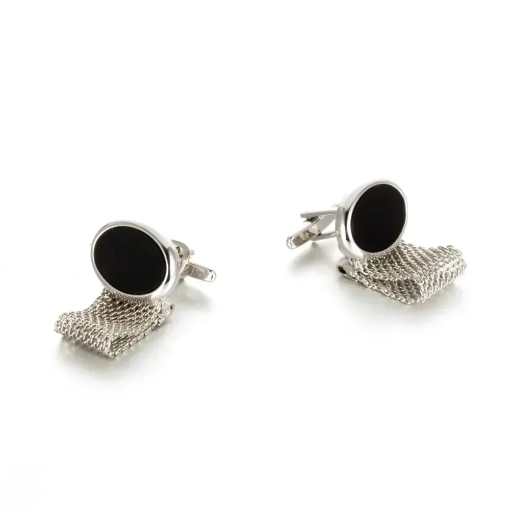Breite Kette Runde Kupfer Manschettenknöpfe für Herrenmode Inlay Metall Knopf Business Hochzeit Party Manschetten Accessoires