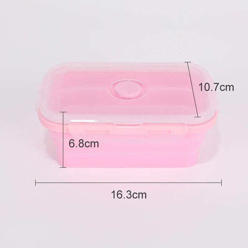 Boîtes de Conservation Alimentaire Pliables Boîte à Repas en Silicone avec Couvercle Bols Alimentaires Boîte à Repas Empilable pour Cuisine et Congélateur