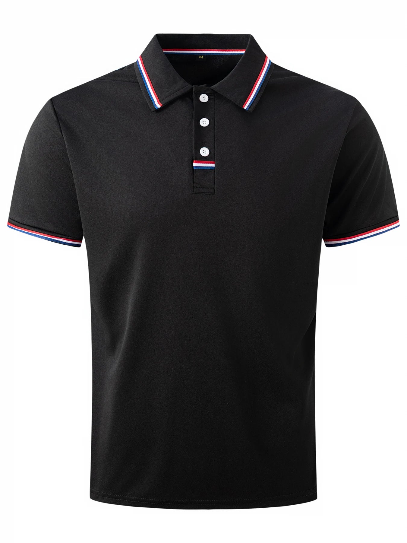 Men's Quick-Drying Solid Color Polo Shirt Summer Elastic Collared Short-Sleeved Sports T-Shirt for Active Wear