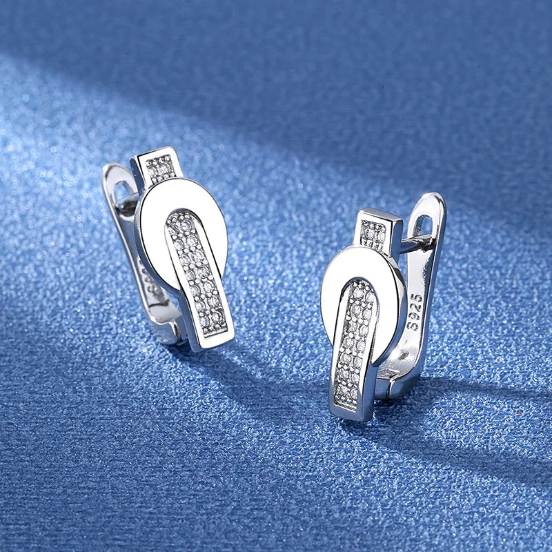 Ohrringe aus 925er Sterlingsilber, Schmuck, hochwertige Retro-Ohrringe mit einfachem Muster, lila-weiße Zirkon-Ohrringe, Bestseller