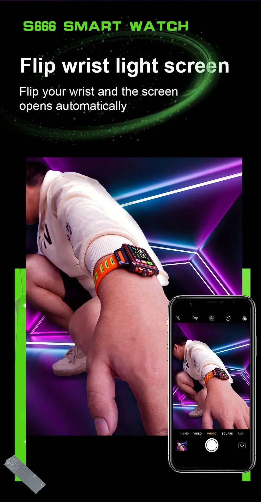 Hip-Hop-Fashion-Persönlichkeit Smartwatch 1,57 Zoll HD-Bildschirm 24h Kontinuierliche Herzfrequenz Schlafmonitor Spiel Wasserdichte Smartwatch