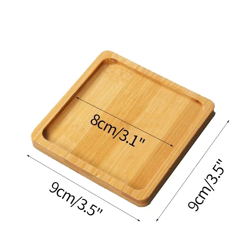 Multi Bambus Tablett Holzuntersetzer Blumentopfuntersetzer Tassenuntersetzer Untersetzer Teller Küchen Deko Teller Kreativer Untersetzer Kaffeetassenmatte