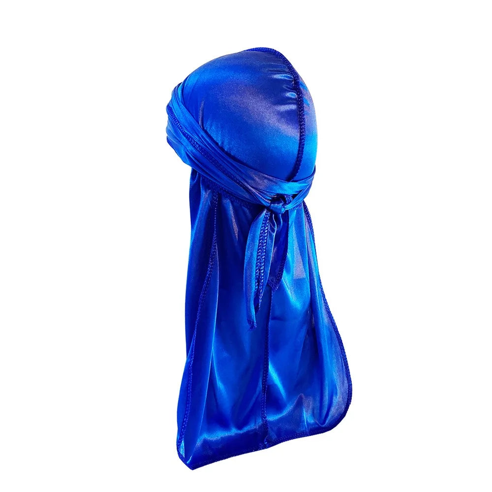 1-4Pcs New Silk Plus (High-Density) Durag Bandana Turban Hat Men Breathable Long Tail Doo Rag for men Durags Pirate Hat Headband