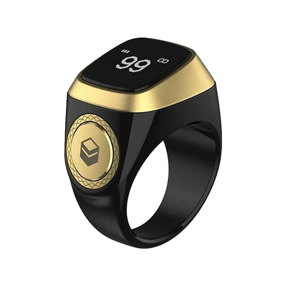 Compteur de doigts intelligent Qibla Tasbih pour musulmans Zikr Ring Digital Tasbeeh Rappel de vibration des 5 heures de prière Étanche Qibla Subhah
