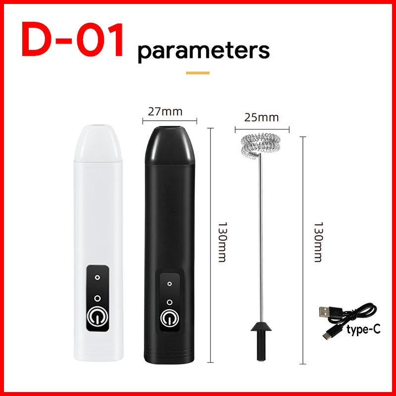 CHAUD Mousseur à lait électrique + Fouet à œufs Recharge sans fil Type-C 3 vitesses Mini batteur à main Mousseur à café Outils de cuisine