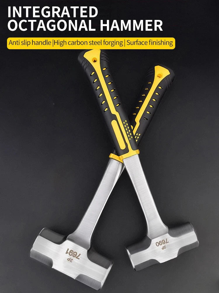 Claw Hammer 2P 3P Heavy Duty Octagonal Hammer Nail Lifting Crushing Hammer Professional Construction Multifunctional Hand Tools