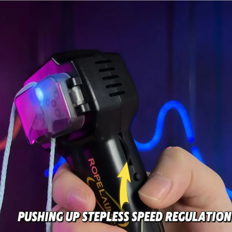 High-End Intelligent Electric Glow Rope Launcher with Adjustable Speed Rotating Circular Rope Toy for Stress Relief  Fun Learn