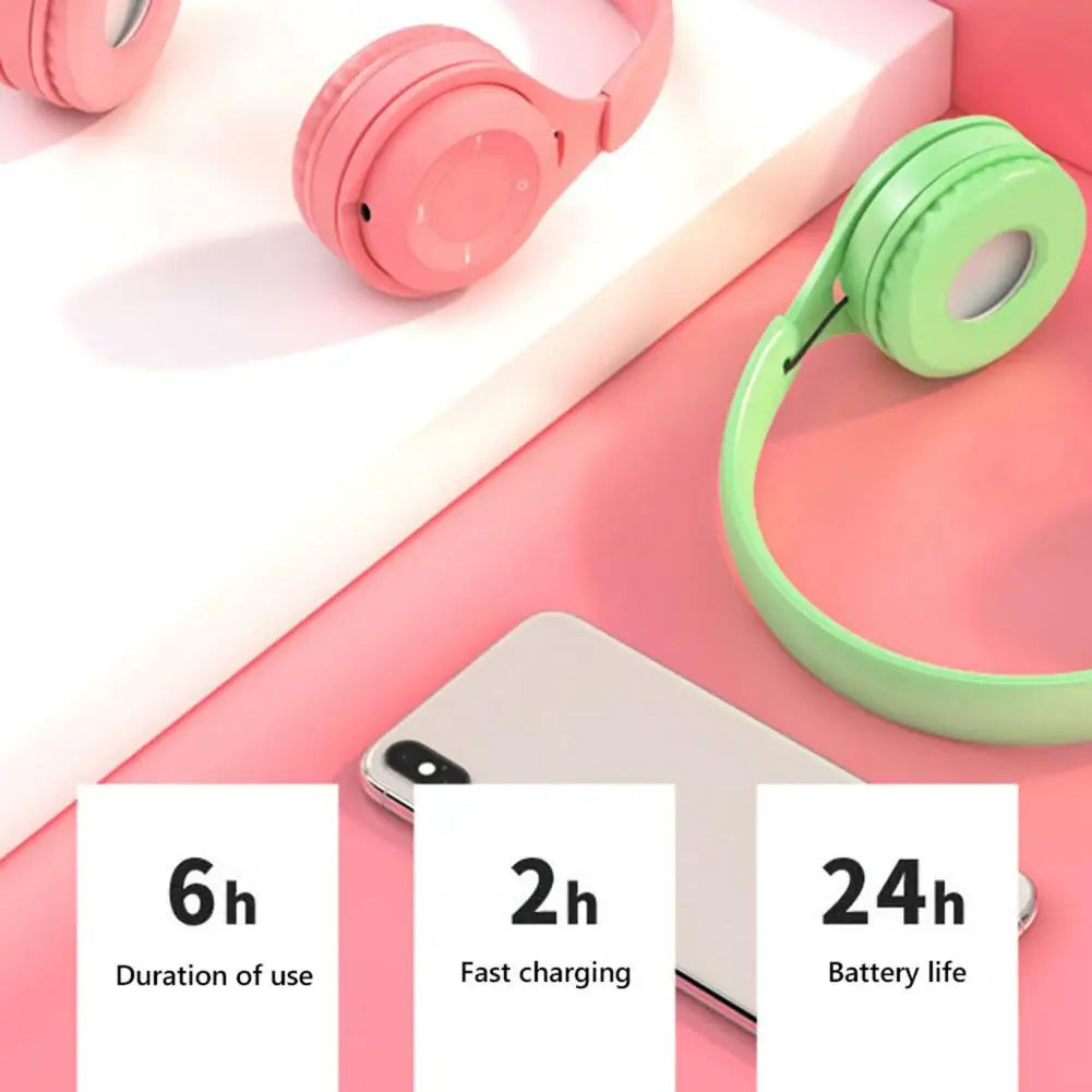 Écouteurs sans fil Bluetooth pour enfants, Casques stéréo pliables, Casques de jeu supra-auriculaires pour Android iOS