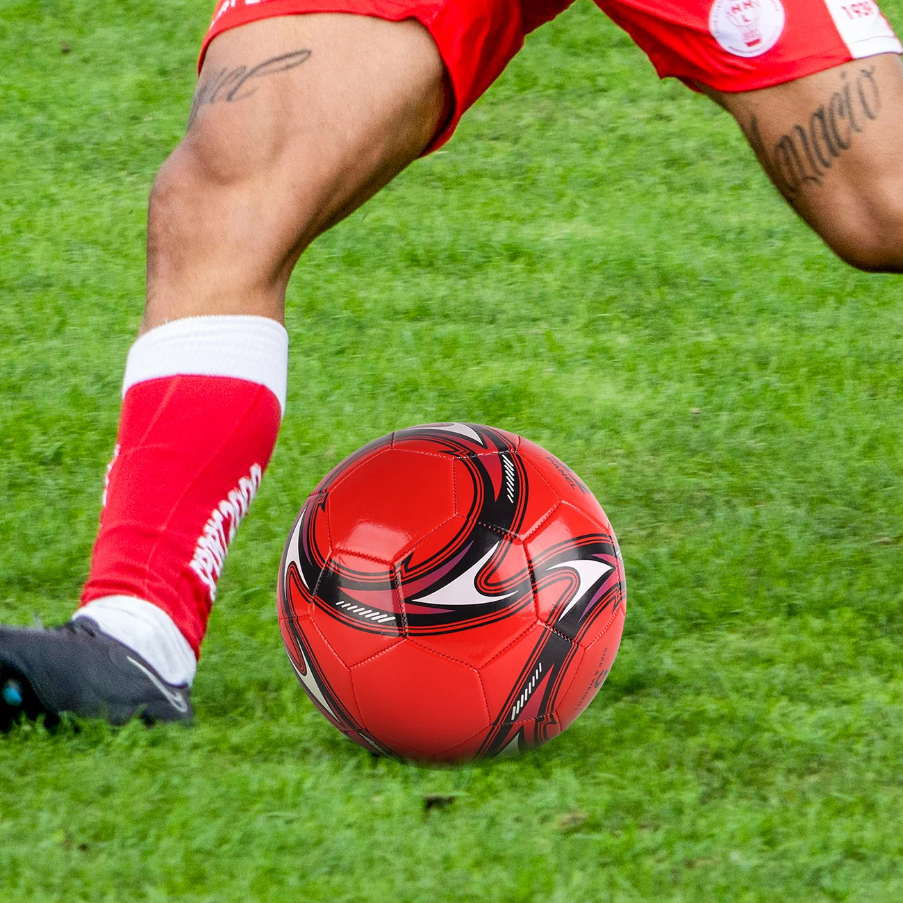 1PC A Size 3 and 5 Cyclone Football, Soft Inflatable Red Soccer Ball, Suitable for Training and Match Play