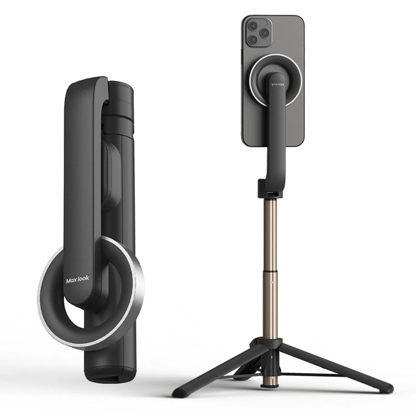 Tragbares magnetisches Selfie-Stick-Stativ für Magsafe iPhone 14 13 12 Handheld Stabilizer Stange mit Fernbedienung für Samsung
