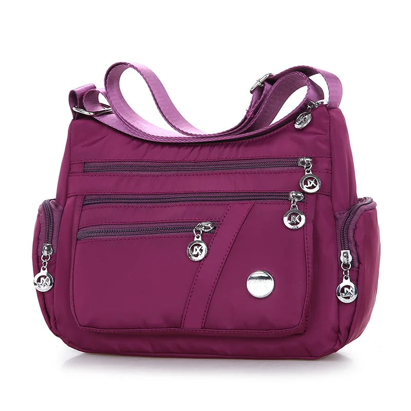 Damen Umhängetasche Wasserdichte Tragetasche Lässige Nylon Handtasche RFID Leichte Kuriertasche