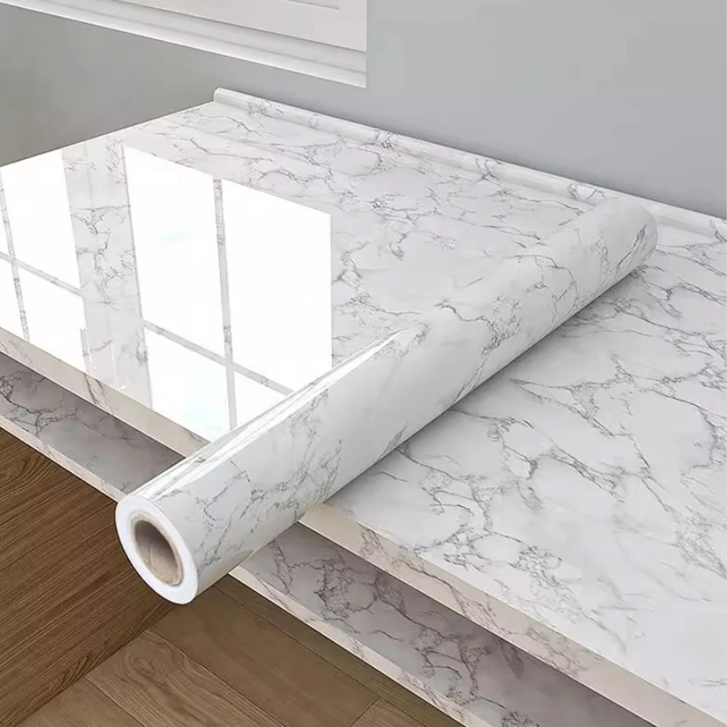 Papier peint auto-adhésif en vinyle marbré de 40 cm, imperméable, en PVC, pour cuisine, salon, décoration murale
