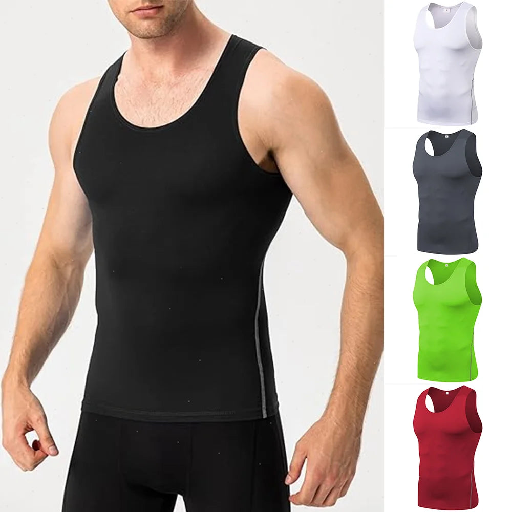 Herren Kompressionsshirt Ärmelloses Tanktop Herren Schnelltrocknend Workout Fitness Gym Baselayer Unterhemd Bodybuilding Laufweste