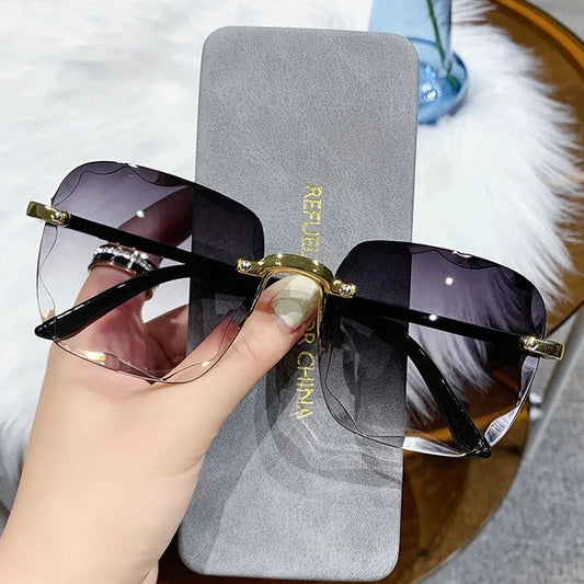 New Rimless Women's Sunglasses Fashion Gradient Lenses Sun glasses Lady Vintage pc Legs Classic Designer Shades sunglasses men