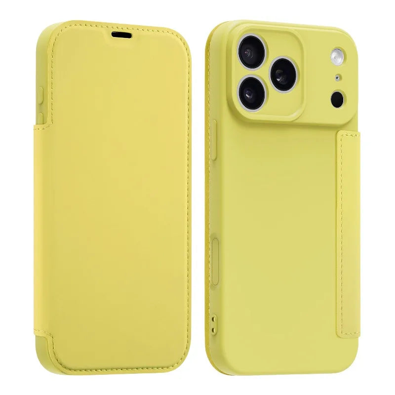 Luxury Leather Original Liquid Silicone Flip Wallet Card Case For iPhone 17 16 15 14 11 12 13 Pro Max Air XS 8 7 Plus Soft Cover