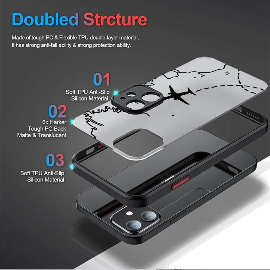 Linie Flugzeug Topographische Rücken Handyhülle für iPhone 14 XS 7 8 15 Plus 13 Mini 16 Pro Max 12 17 Air 16e 11