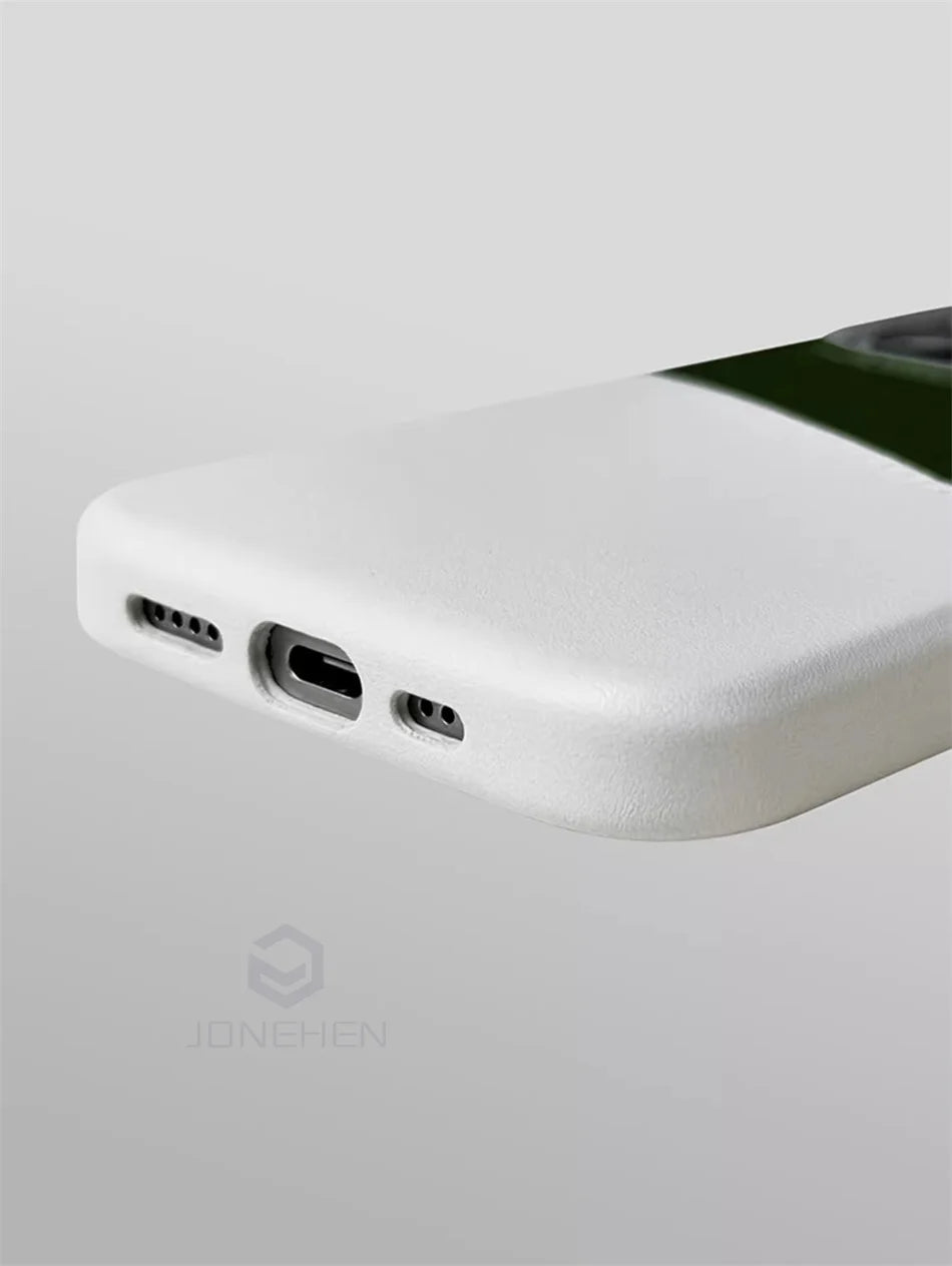 Magsafe Kartenhalter-Lederhülle für iPhone 16 15 13 12 17 Pro Max 14 Plus Tasche Kabelloses Laden Magnetische Abdeckung aus Legierung mit Linsenrahmen