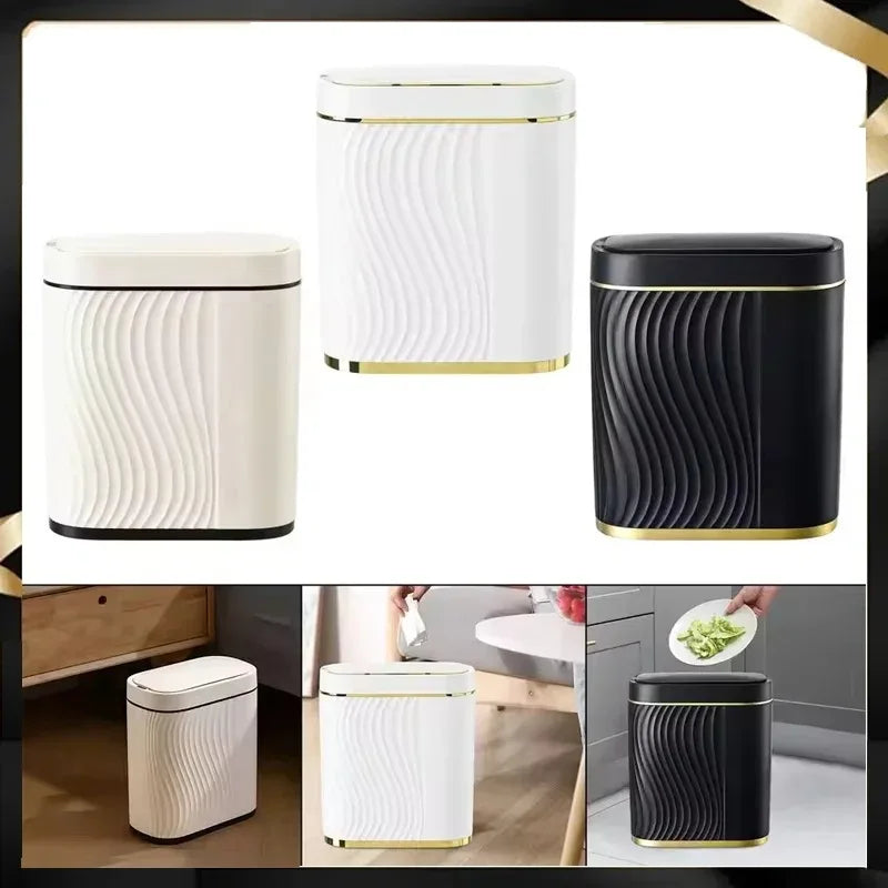 Intelligenter Sensor-Mülleimer Haushalt Leicht Luxuriöser Automatischer WC-Mülleimer Schmaler Schlitz mit Deckel Elektrischer Mülleimer