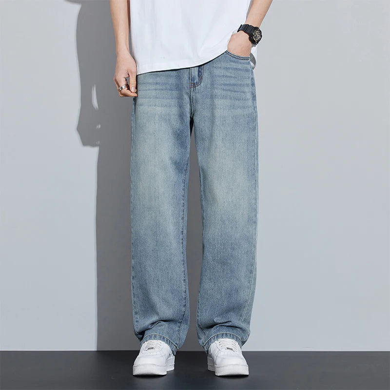 2025 Frühjahr/Sommer Neue Herren Lyocell Loose Jeans Sommer Dünn Atmungsaktiv Straight Leggings Retro Business Casual Mode Koreanisch M