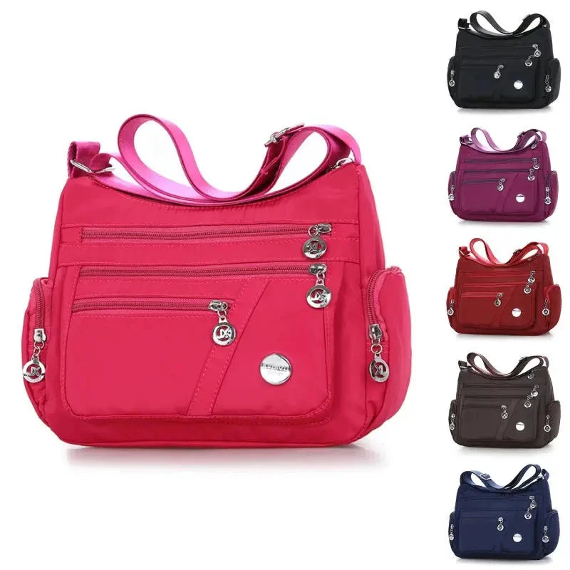 Damen Umhängetasche Wasserdichte Tragetasche Lässige Nylon Handtasche RFID Leichte Kuriertasche