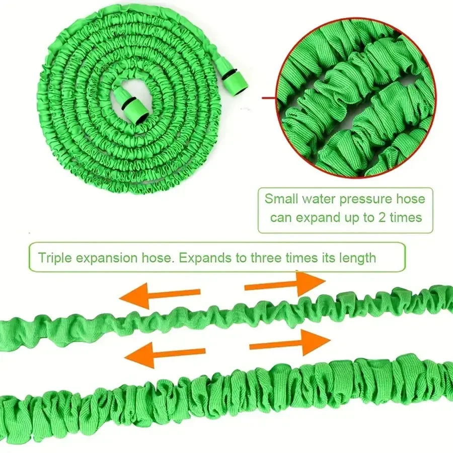 Tuyau magique extensible 25FT-200FT Conception légère Pistolet à 7 fonctions de pulvérisation d'eau Matériaux durables Outils d'arrosage pour la maison et le jardin