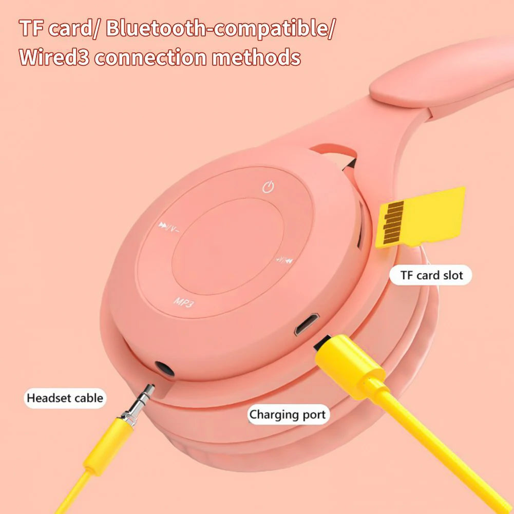 Écouteurs sans fil Bluetooth pour enfants, Casques stéréo pliables, Casques de jeu supra-auriculaires pour Android iOS