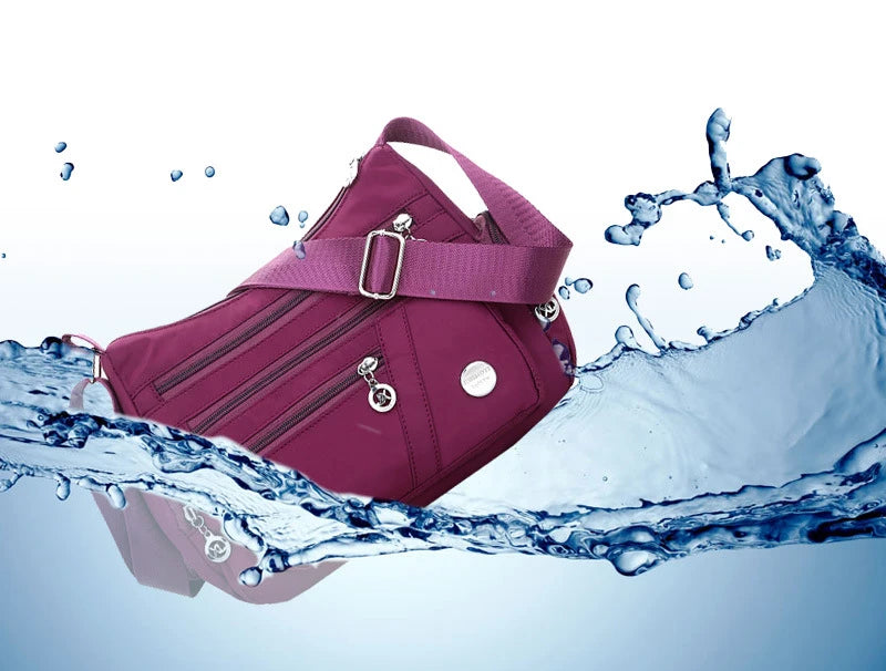 Damen Umhängetasche Wasserdichte Tragetasche Lässige Nylon Handtasche RFID Leichte Kuriertasche