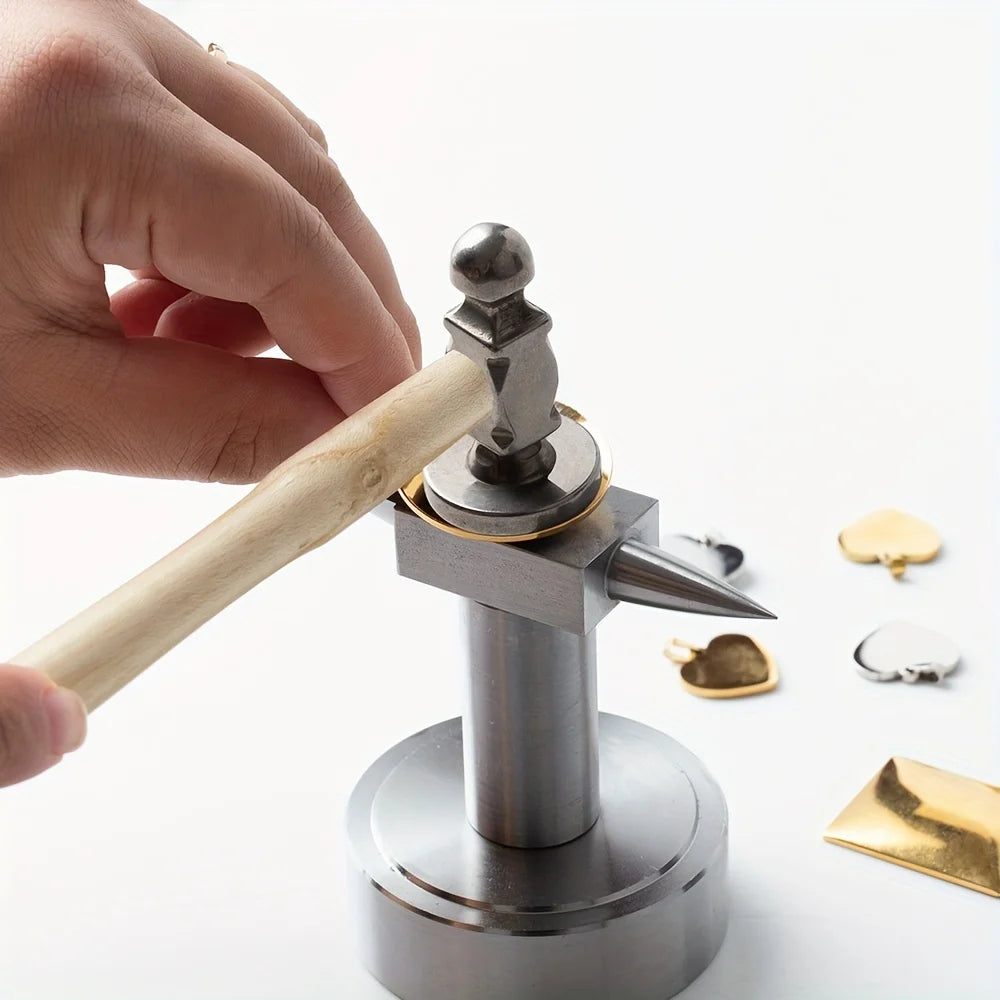 Two-Sided Chasing Hammer 10.63 Inches Wooden Handle For Adding Texture And Dimension To Metalwork