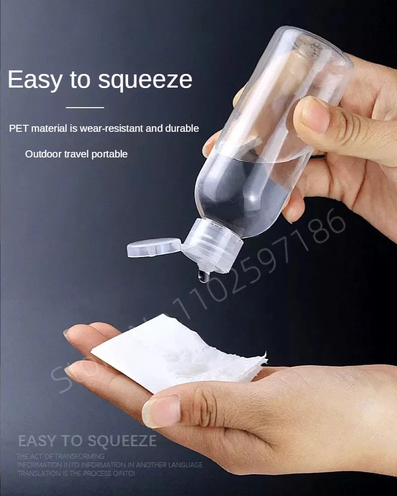 Lot de 30/50/100 flacons compressibles en plastique de 5 à 120 ml avec bouchon à clapet, en PET, pour lotion, shampoing, échantillons cosmétiques, flacons de voyage